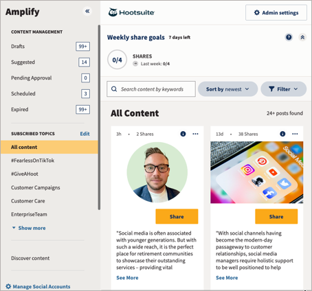 O aplicativo para desktop Amplify.