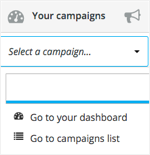 Vos campagnes affichées sélectionnent une campagne, accédez à votre tableau de bord et accédez à la liste des campagnes.