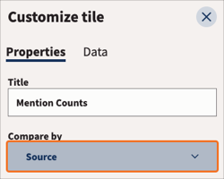 Opção Configurar mosaico com propriedades selecionada.