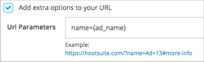 Paramètres d'URL avec exemple de paramètre de suivi.