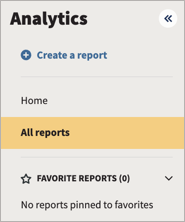 Navigation Analytics avec tous les rapports mis en surbrillance.