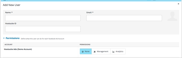 Ajouter un nouvel utilisateur affichant les options d'autorisations.