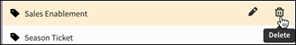Example of a tag selected showing Delete.