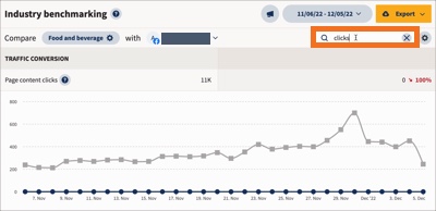 search field where you can search for a metric