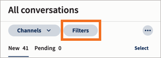Die Schaltfläche „Filter“ öffnet die Filteroptionen.