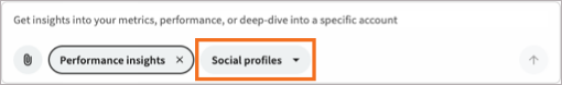 The OwlyGPT conversation window with the Social profiles option highlighted.