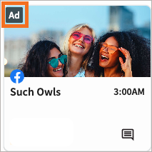 Example of an ad card in the content calendar.
