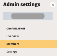 Admin settings with Members highlighted.
