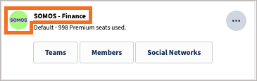 Sample organization with the name and profile picture highlighted.