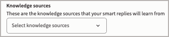Example showing where to select your knowledge sources.