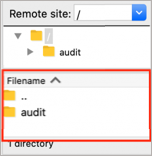 Sample SFTP directory in Filezilla.