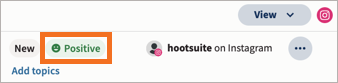 Sample conversation header with Positive sentiment highlighted.