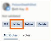 Contact area with Mute highlighted.
