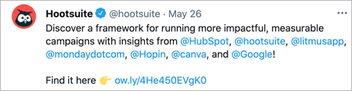A post using mentions to highlight software partnerships and integrations.