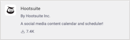 Hootsuite app on monday.com marketplace.