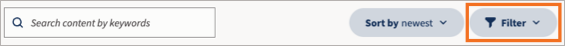 A screenshot showing the Amplify content filter button.