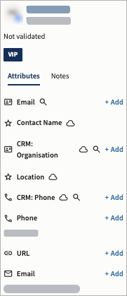 Example contact attributes in Inbox with CRM attributes.