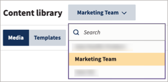 The Content library tab, with a list of content libraries.