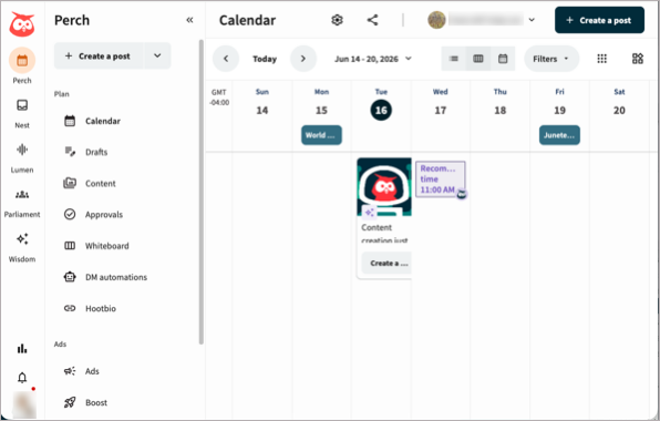 The Social OS suite in the Hootsuite navigation bar.