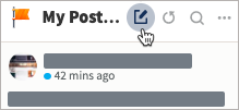 An image of a My Posts stream, with the New Post option highlighted.