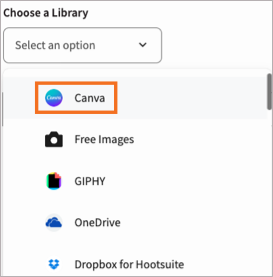 A list of digital asset management systems in the Media library.