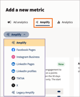The Amplify Analytics menu.
