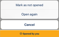 The Opened by (name) button selected, showing further actions.
