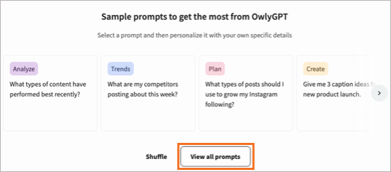 An image of the sample pre-defined prompts in OwlyGPT.