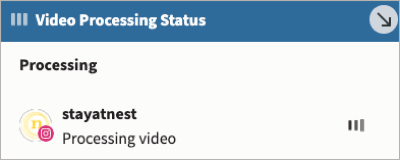 Status window showing video processing status.