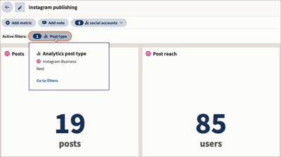 active filters applied to the report