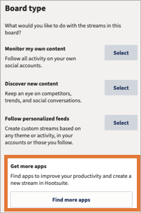 App options for creating a new board.
