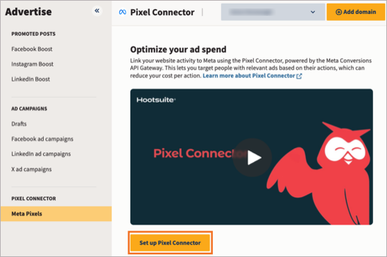 A screen showing the Pixel Connector set up flow.