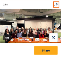 An Amplify post with the external share link highlighted.