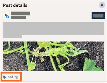 Sample post showing post details with Add tag highlighted.