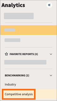 Competitive analysis in the Analytics navigation.