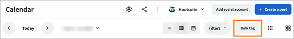 The Calendar view with Bulk tag highlighted.