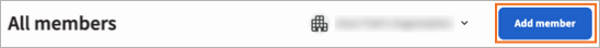 The Members page header with the Add member option highlighted.
